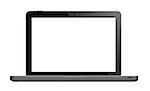 Laptop with blank screen isolated on white. Can be used with custom images.  (with clipping work path)
