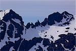 Sharp ridge of highest mountains on Lofoten islands in Norway
