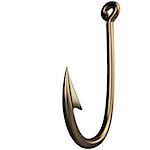 Fishhook isolated on white background, 3D illustration