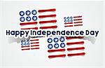 Happy USA Independence Day Card With Abstract Map vector illustration