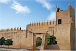 Fortified walls surrounding the ancient city of Fes in Morocco, North Africa