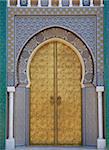 Ornate entrance gates to the Royal Palace in Fes, Morocco