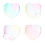 Soap bubbles - heart - on the white background