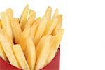 fried fries on white background