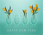 New year 2015 Calendar with conceptual image of yellow tulips in glass vases, the same concept available for 2016 and 2017 year.