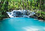 This picture shows some part of Erawan waterfall where is the most beautiful waterfall in Thailand.