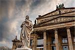 Friedrich Schiller Sculpture and Concert Hall on Gendarmenmarkt Square in Berlin, Germany