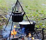 Cooking in field conditions at the stake.