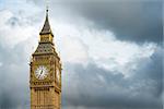 Big Ben London. Dramatic cloudy sky background