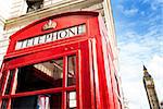 Big ben and red phone cabine in London