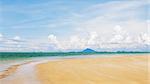 landscape with sea, sky and beach, at sunny day