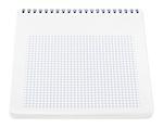 Spiral notebook with squared paper sheets isolated on white including clipping path