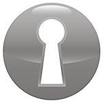 Keyhole gray icon on a white background