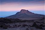 Looking over towards Mawenzi from Kibo huts campsite on Kilimanjaro as the sunsets