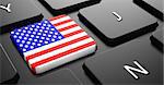 Flag of USA - Button on Black Computer Keyboard.