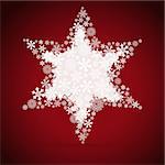 Christmas box, snowflake design background.