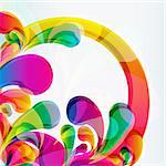 Abstract colorful arc-drop background. Vector.