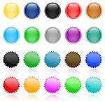 The set of colored glossy web buttons