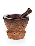 Mortar and pestle. Isolated on white background