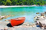 a beautiful bay and the old boat