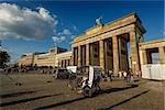 BERLIN, GERMANY - AUGUST 24: The Brandenburger Tor (Brandenburg Gate) is the ancient gateway to Berlin on August 24, 2013. It was rebuilt in the late 18th century as a neoclassical triumphal arch.