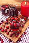 Mulled wine with cranberry and cinnamon