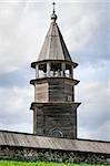 Wooden bell tower of Church of Transfiguration at Kizhi island in Russia