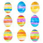 Colourful Easter eggs isolated in a white background