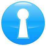 Keyhole blue icon on a white background