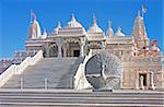 Religious place of worship, BAPS Swaminarayan Sanstha Hindu Mandir Temple made of marble in Lilburn, Atlanta.