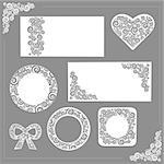 Vector ornament wedding kit (frames, invitation, elements, cards)