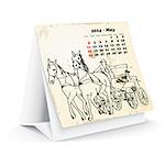 May 2014 desk horse calendar - vector illustration