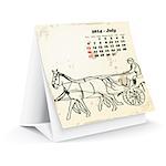 July 2014 desk horse calendar - vector illustration