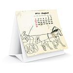 August 2014 desk horse calendar - vector illustration