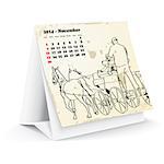 November 2014 desk horse calendar - vector illustration