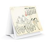 December 2014 desk horse calendar - vector illustration
