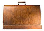 Wooden suitcase white isolated