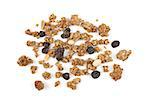 a pile of muesli on a white background