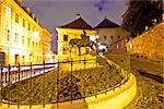 Zagreb stone gate sanctuary night view, Croatia