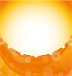 Illustration orange background with shapes swirl and light effects - vector