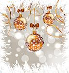 Illustration shimmering background with Christmas balls - vector