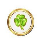 Illustration shamrock sticker isolated for Saint Patrick day - vector