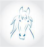 Illustration symbol outline head horse isolated on white background - vector