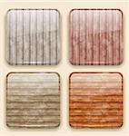 Illustration wooden backgrounds for the app icons - vector