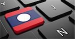 Flag of Laos - Button on Black Computer Keyboard.