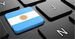 Flag of Argentina - Button on Black Computer Keyboard.