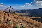 View to the border between Israel and Syria from Mount Bental in Golan Heights
