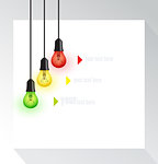 Background with color bulbs, place for text