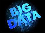 Big Data - Text in Blue Color on Dark Digital Background.