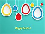 Hanging Easter eggs. Vector illustration.